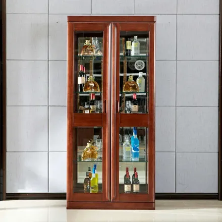 光明家具 实木两门酒柜 现代中式家具 水曲柳酒柜餐边柜展示柜