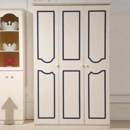 雅思洛欧式家具卧室套房组合儿童三门衣柜大容量衣橱三开门立柜