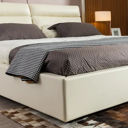 斯帝罗兰 现代简约真皮床 卧室头层牛皮床 1.51.8单双人床婚床