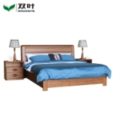 双叶家具实木床 实木水曲柳双人床 现代中式卧室1.5米1.8米大床