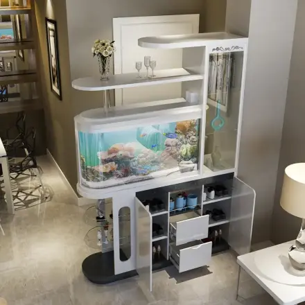 现代简约鱼缸间厅柜烤漆玄关柜客厅双面鞋柜屏风酒柜隔断门厅柜