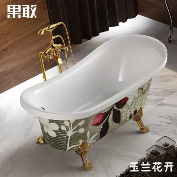 果敢 手工贴马赛克春暖花开系列1.6米亚克力复古典贵妃浴缸g023