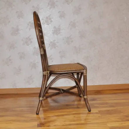 长青堂 藤编田园家具餐椅 现代简约餐厅藤椅子饭店创意休闲靠背椅