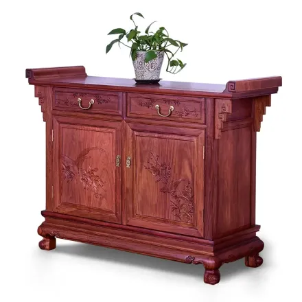 红木家具缅花大果紫檀玄关柜橱柜 仿古中式门厅装饰柜储物柜