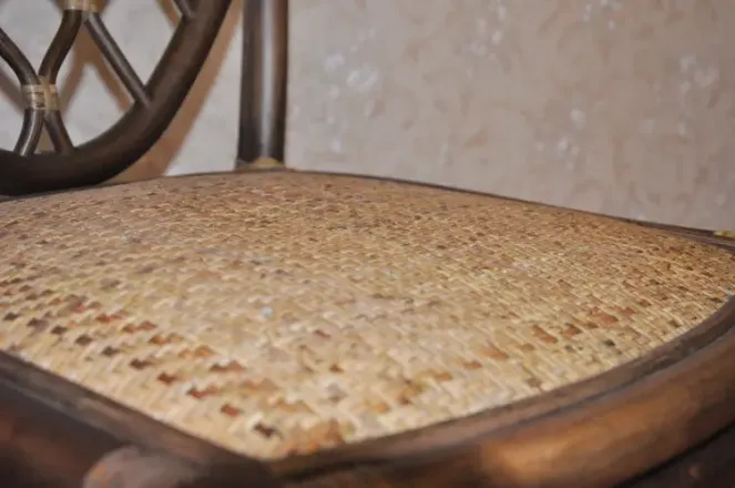 长青堂 藤编田园家具餐椅 现代简约餐厅藤椅子饭店创意休闲靠背椅