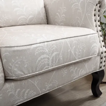 美式布艺老虎椅美式乡村田园风格客厅单人沙发书房卧室单人沙发