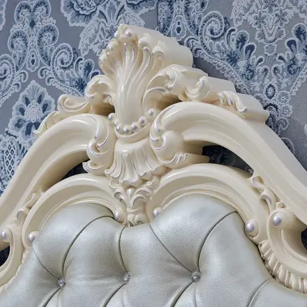 约翰华兰家具欧式床真皮床法式实木雕花双人公主床1.8米高箱g2 zx