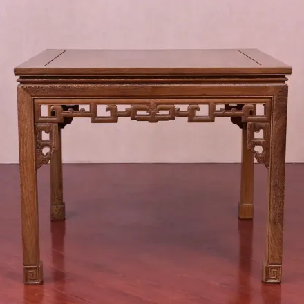 红木家具 鸡翅木八仙桌 长板凳 中式古典实木 红木方餐桌椅5件套