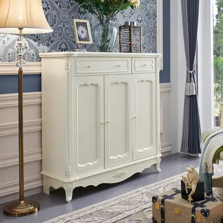 聚法丽莎家具欧式鞋柜组合实木玄关柜多功能收纳柜大容量法式柜子