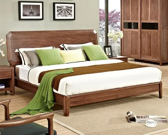 美伦美北欧鹅掌楸木橄榄色 1.8m床mqz-bw-371a