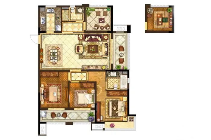 常州四居室户型图装修样板间