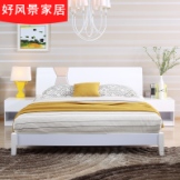 好风景双人床主卧现代简约板式床1.8米经济型可升级高箱床储物床