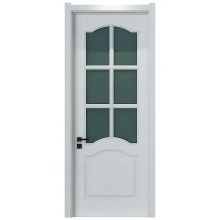 华泽三峰简约欧式室内玻璃门实木复合免漆门定制白色木门t-04-2