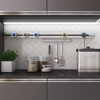 优必克 usb轨道插座厨房用墙壁挂式插线板可移动排插安全多功能接线板