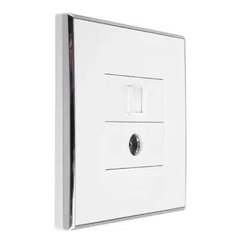 飞雕开关插座面板 一位闭路电视电话插座 有线电视墙壁插座面板电视