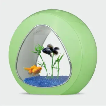 森森鱼缸水族箱小型桌面鱼缸生态亚克力鱼缸 ya-01 苹果绿 带增氧过滤