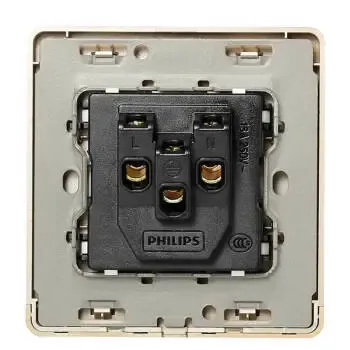 飞利浦开关插座面板飞逸系列优雅银色16a三孔插座86型墙壁空调三孔带