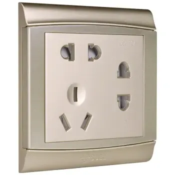 公牛开关插座面板 香槟金七孔插座面板 86型拉丝金二二三插墙壁电源