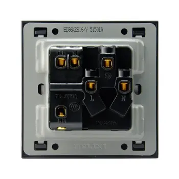 德力西开关插座面板 一开双控16a插座面板拉丝银空调插座带开关