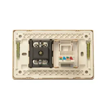 德力西118型开关插座拉丝金面板闭路插座网络插座 电视 电脑插座