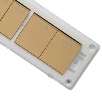 德力西墙壁电源开关 五开单控灯开关 五联开关面板 601浅香槟金色