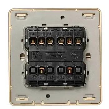 飞利浦开关插座面板飞逸系列优雅银色四开单控开关86型墙壁四联单控四