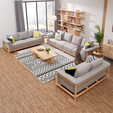 北欧布艺三人沙发大小户型客厅可拆洗日式创意个性简易布沙发组合