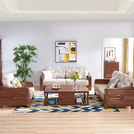 光明家具 实木沙发 北美红橡木家具沙发单双三人位组合沙发