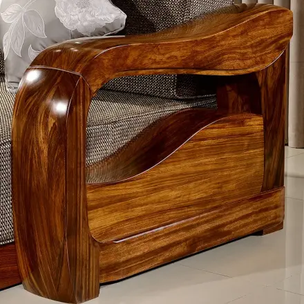 聚英阁实木沙发组合 香樟木客厅家具组合套装 中式贵妃储物沙发