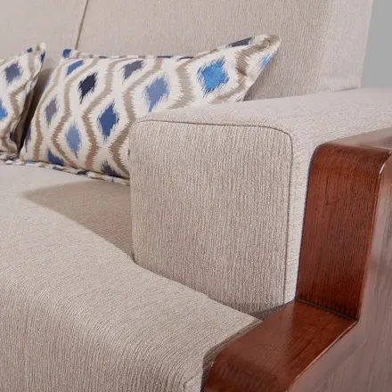 维森家具 欧式布艺沙发组合 客厅沙发1 2 3可拆洗纯实木美式沙发