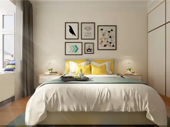 柳州天誉半岛花园北欧二居室装修效果图_119平米15万装修设计案例