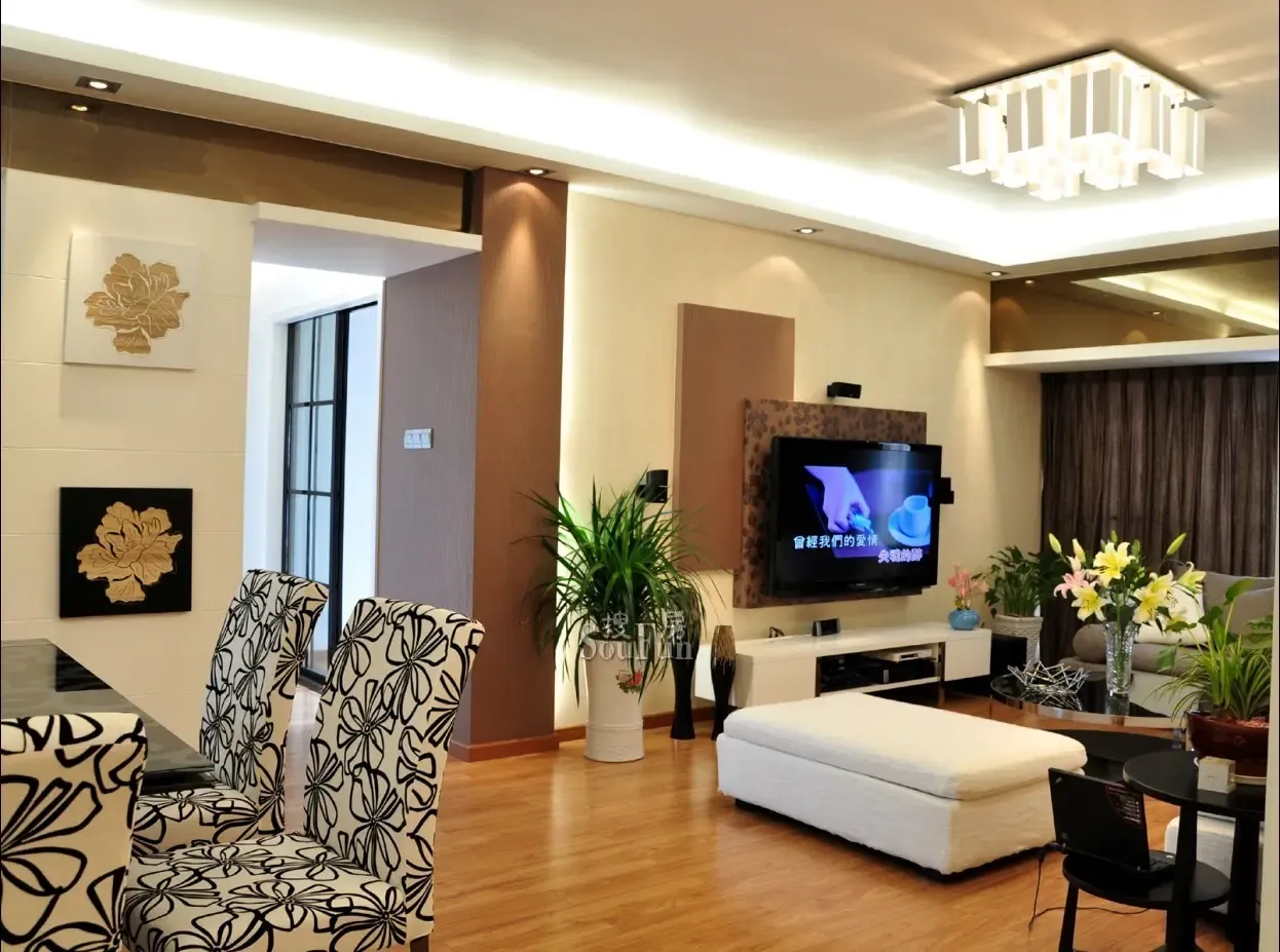 现代简约二居室98平米12万_银河湾装修案例-重庆房天下家居装修网