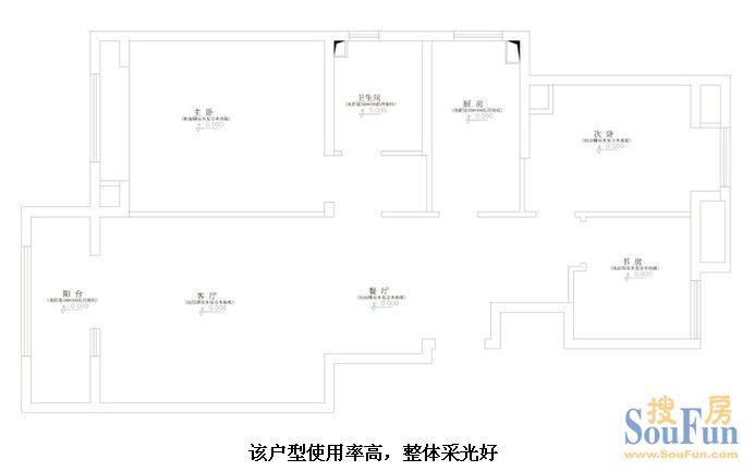 金地仰山 F3户型分享-现代简约-三居室