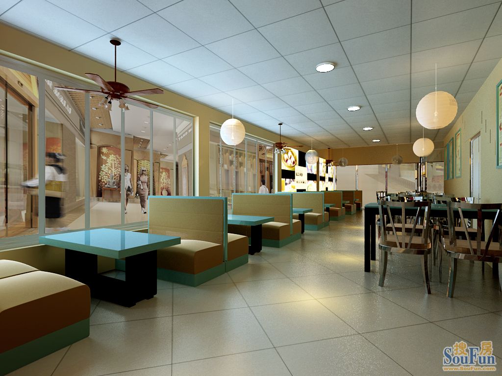 天津茶餐厅200平米时尚现代简约风格;装修设计效果图-现代简约-其它