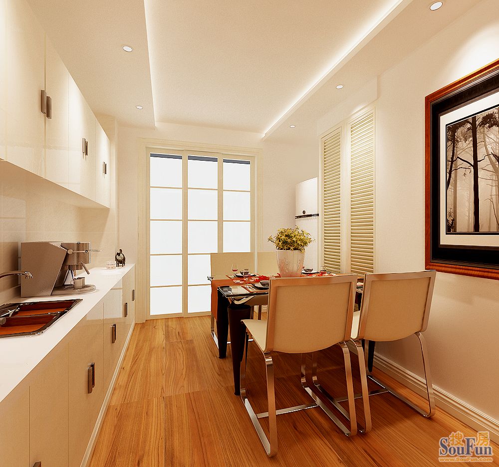 朝阳尚品105平米现代简约风格;效果图-现代简约-二居室