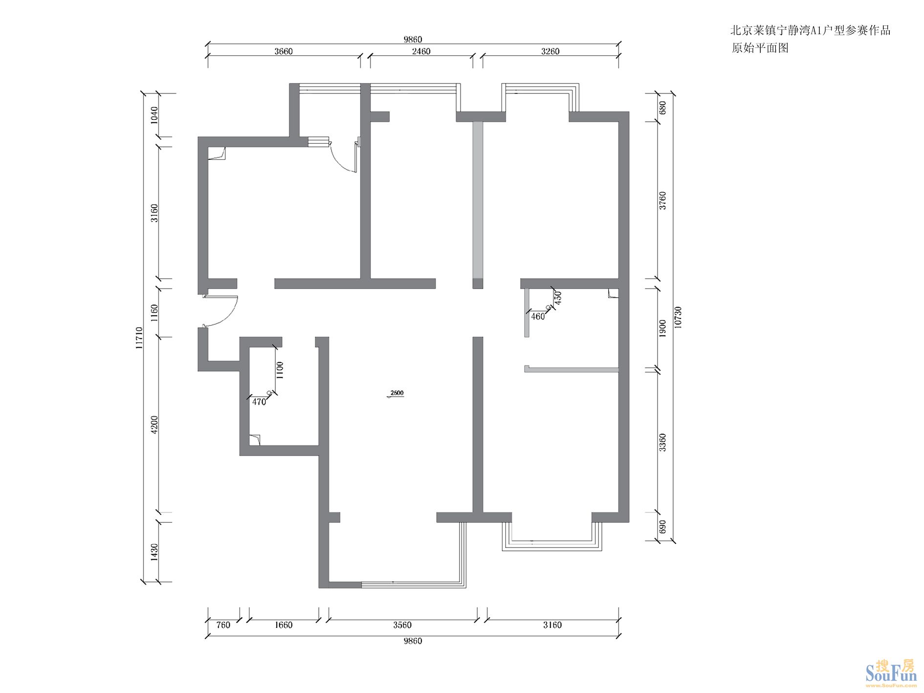 莱镇宁静湾A1户型[搜房设计师大赛]-田园风格-三居室