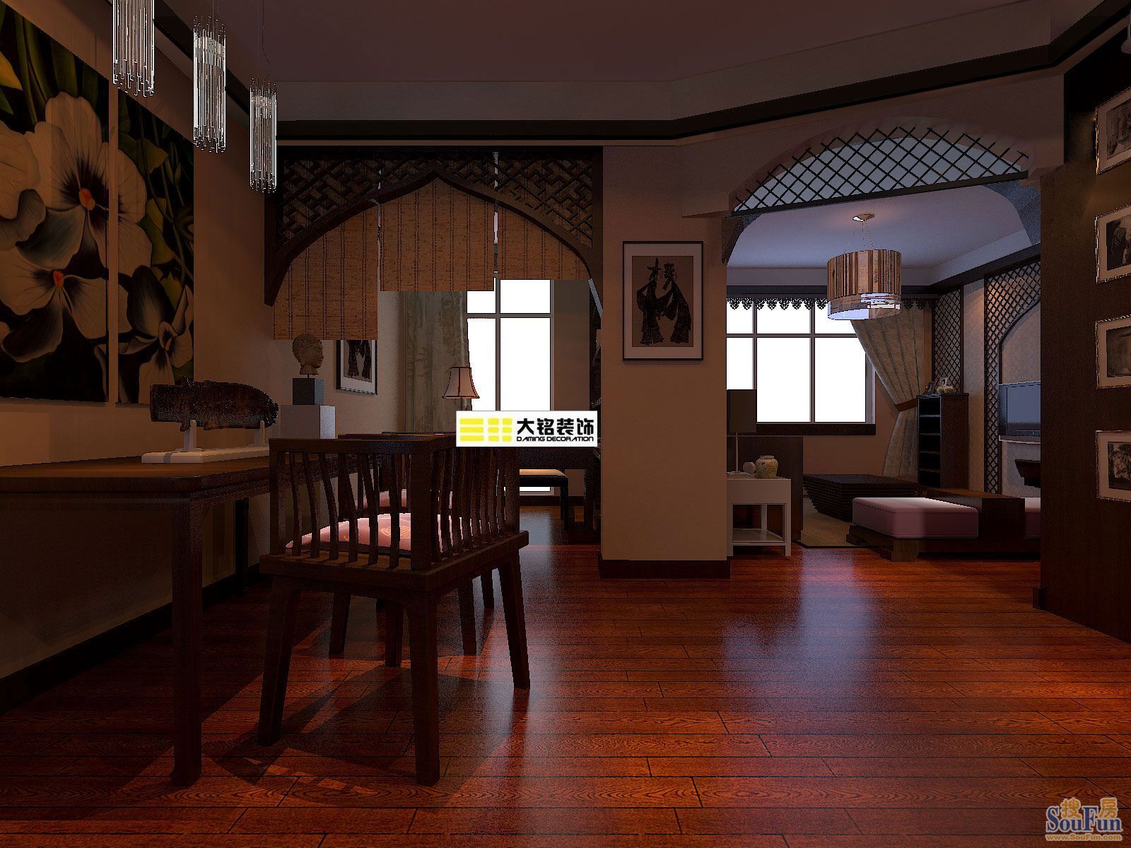 橡树玫瑰城 郑州家庭装修-现代简约-三居室