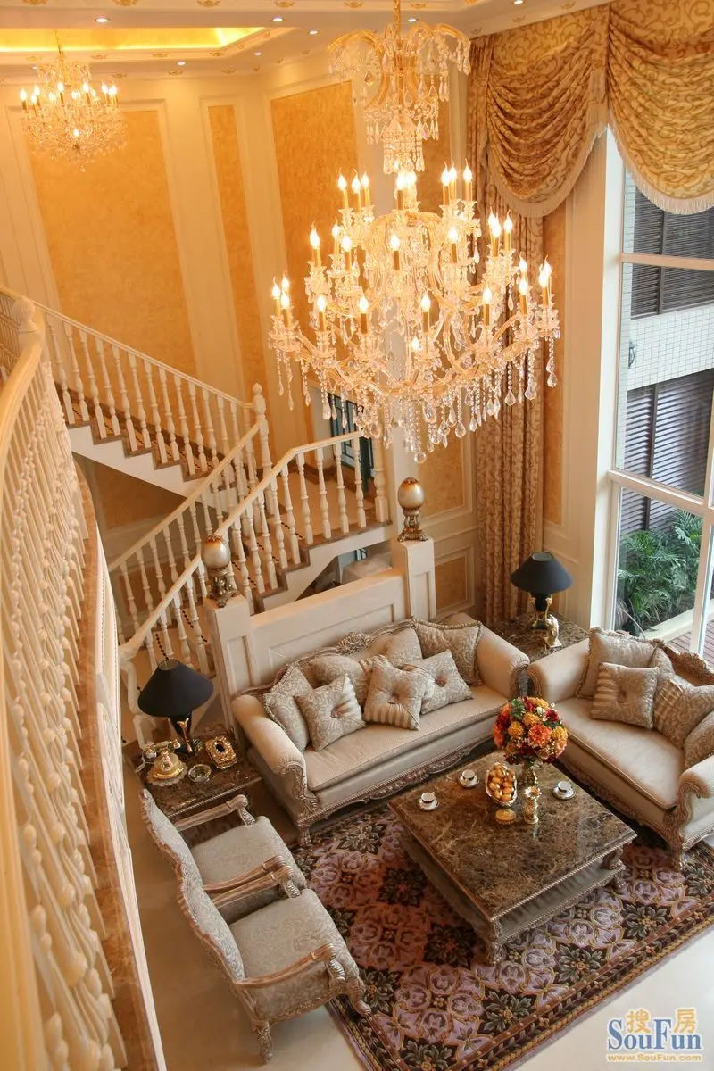 420平米欧式风格复式楼-欧美风情-一居室-装修案例