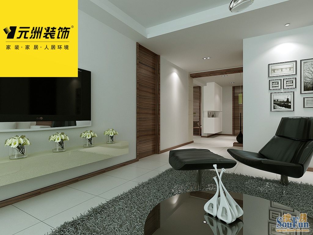 中南公寓三室两厅两卫150平现代简约风格;装修设计案例-现代简约-三居室
