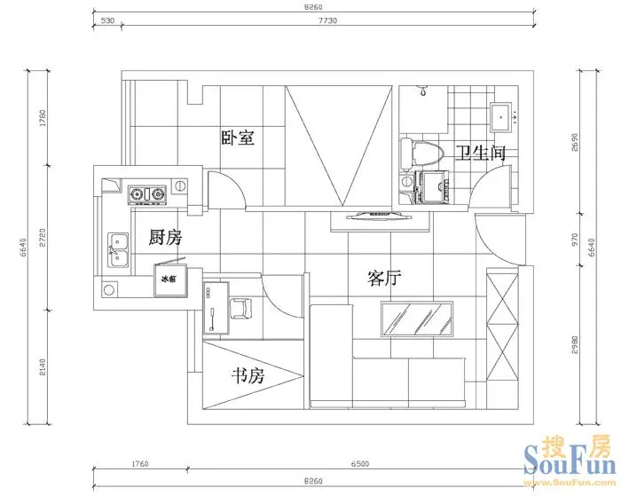 阳光银座-现代简约-一居室