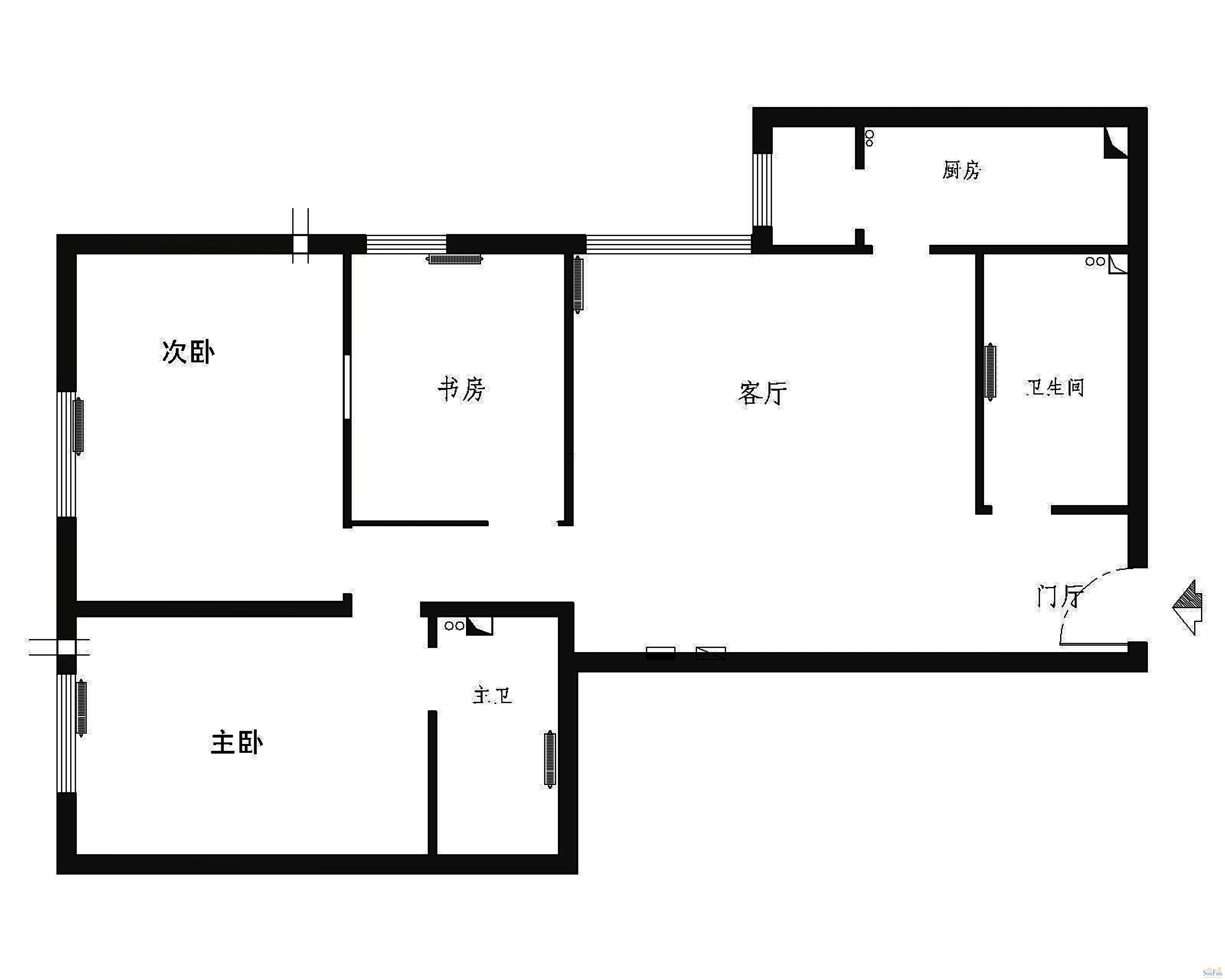 弘善家园欧美风情三居室