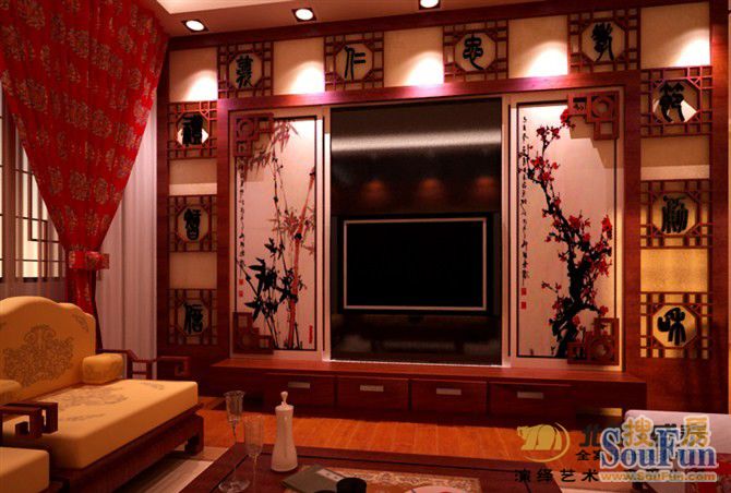 华林国际-中式古典-二居室
