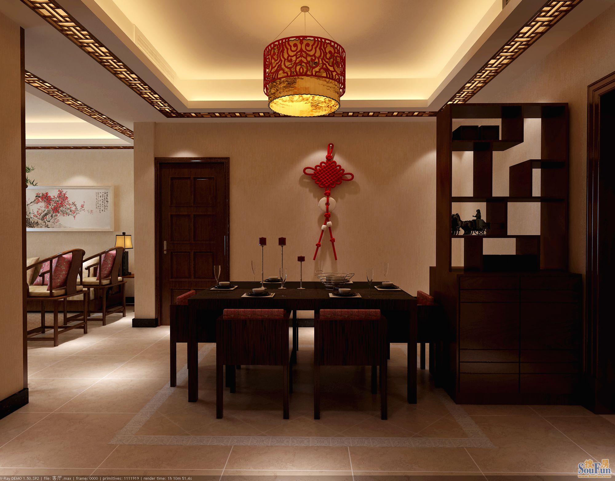 中海城-中式古典-三居室