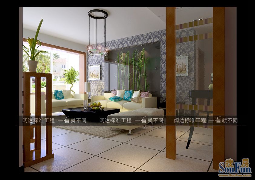 明珠花苑-混合型风格-三居室
