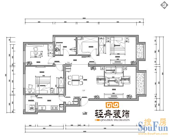 中央悦城-中式古典-三居室