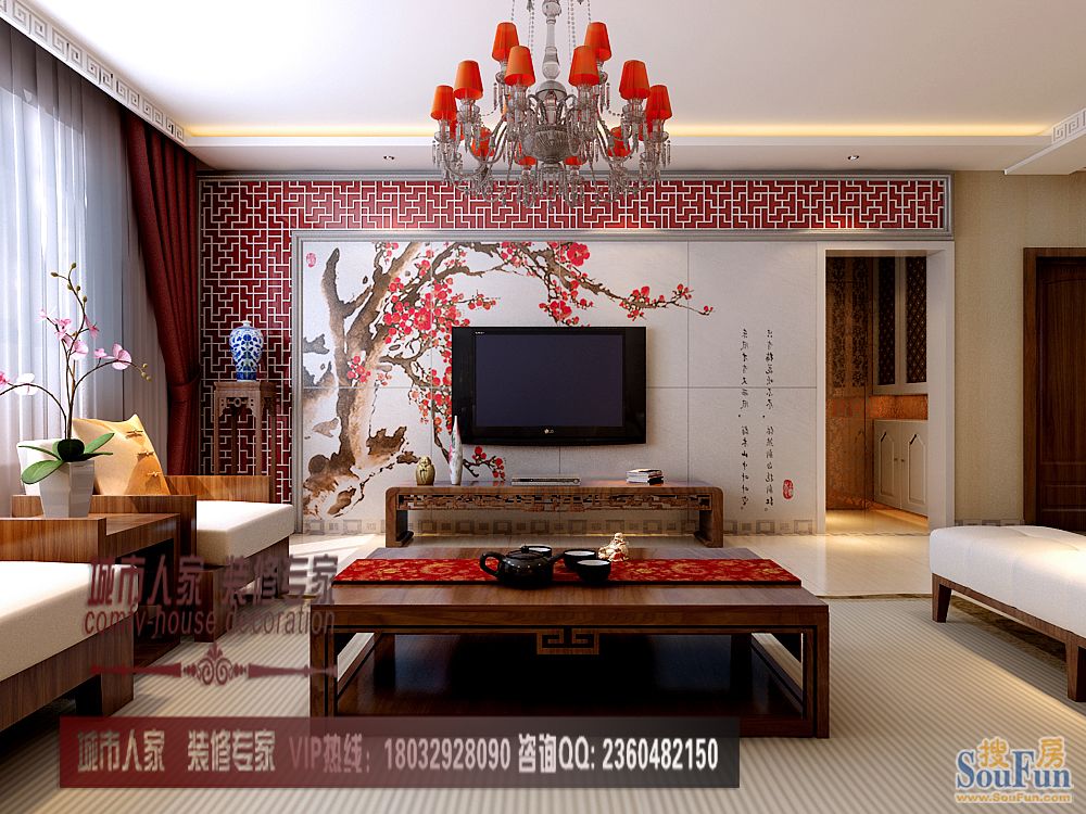名门华都-中式古典-三居室
