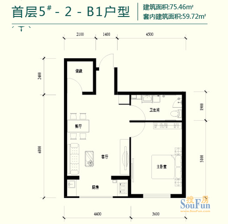 强佑清河新城-现代简约-一居室