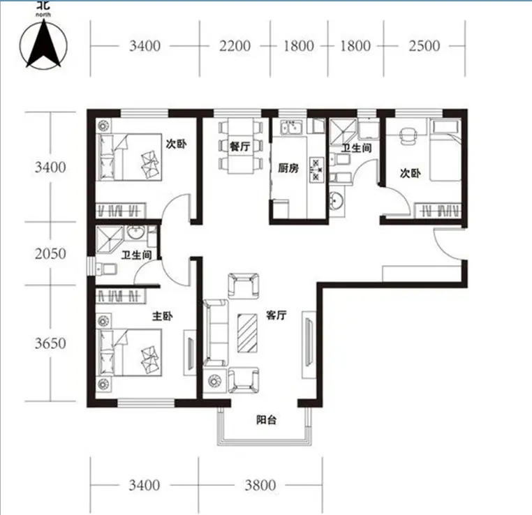 中國鐵建梧桐苑歐美風情三居室