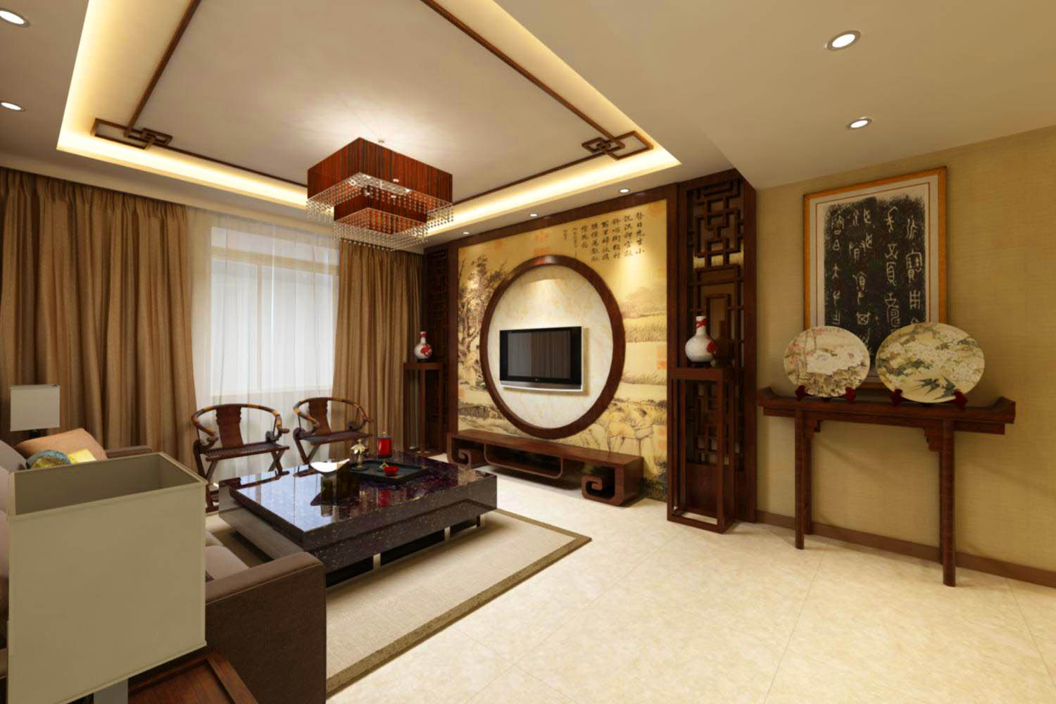 新加坡城-新中式-三居室
