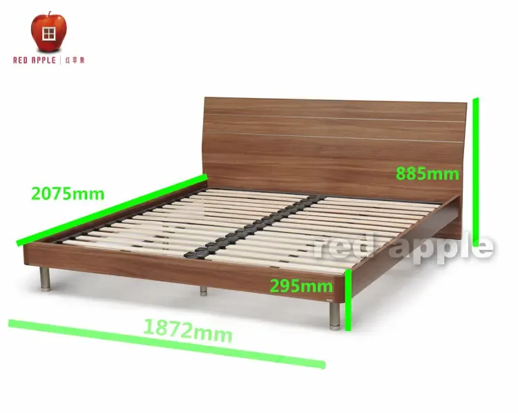 红苹果 时尚现代简约排骨架板式双人床